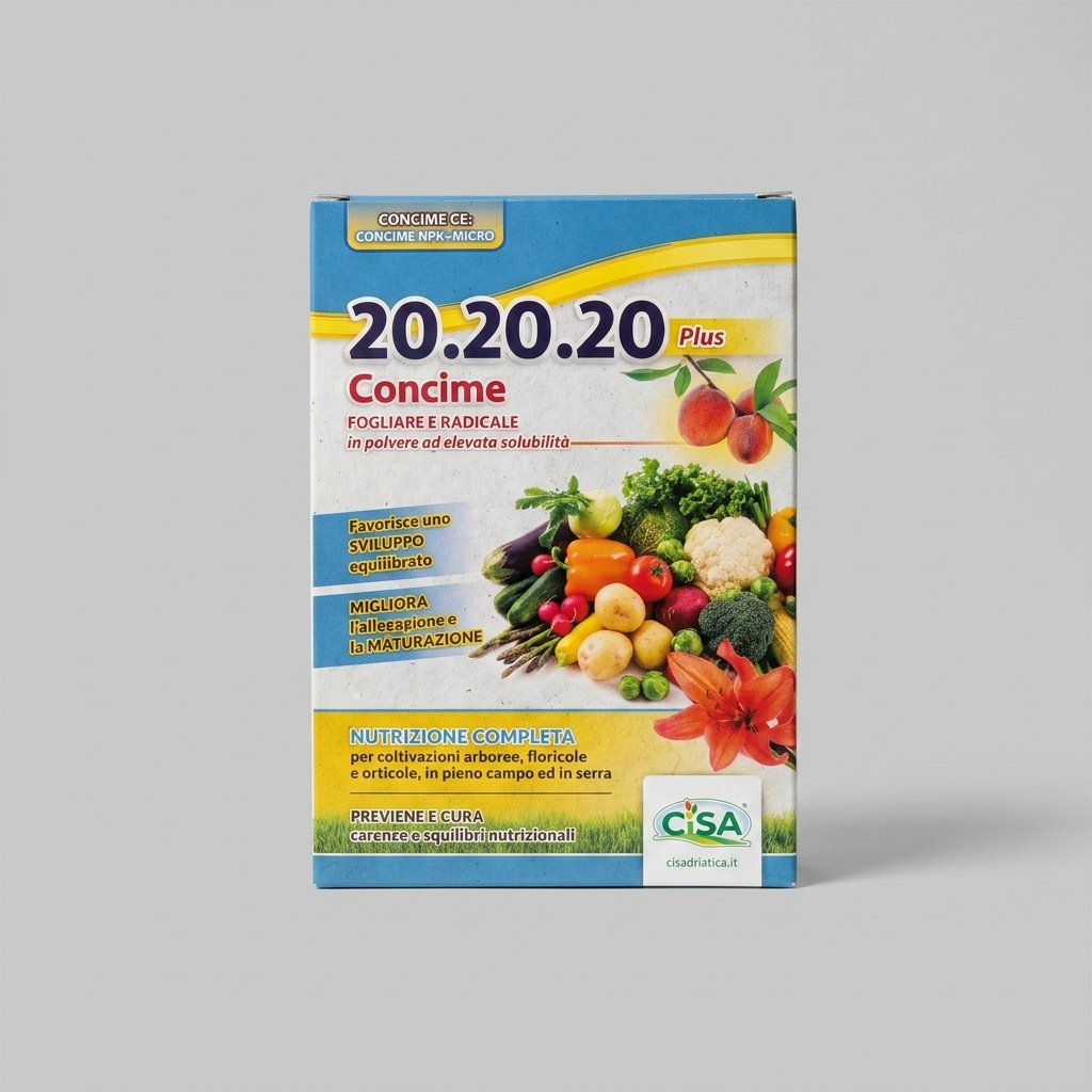 Concime 20.20.20 Plus NPK - Fogliare e Radicale Idrosolubile 1 kg
