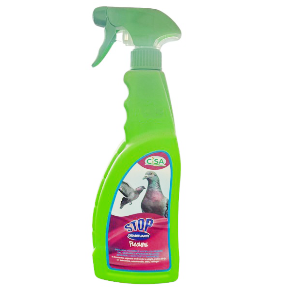 Stop Disabituante Spray Piccioni per Balconi, Ringhiere, e Davanzali 750ml Cisa
