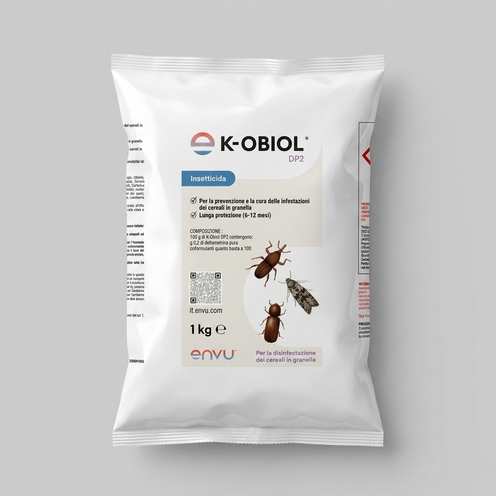 K-Obiol DP2 Envu - Insetticida Polvere per Cereali in Granella 1 kg