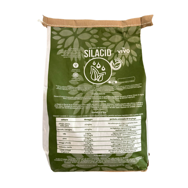 SILACID x 5 Kg - CORROBORANTE - POLVERE DI ROCCIA - NATURALE - SILICATI - ARGILLE ACIDE - AUTODIFESA