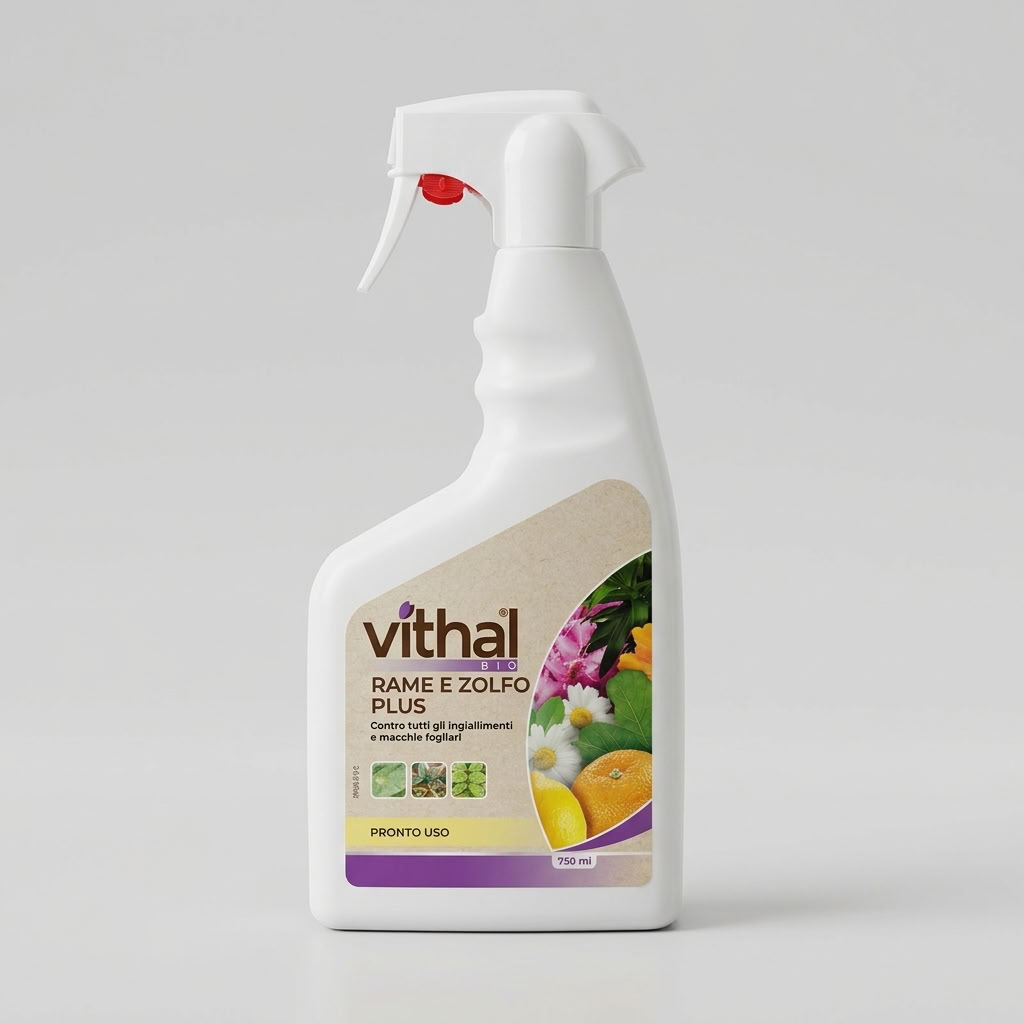 Rame e Zolfo Plus Fungicida Pronto Uso 750 ml Vithal Bio