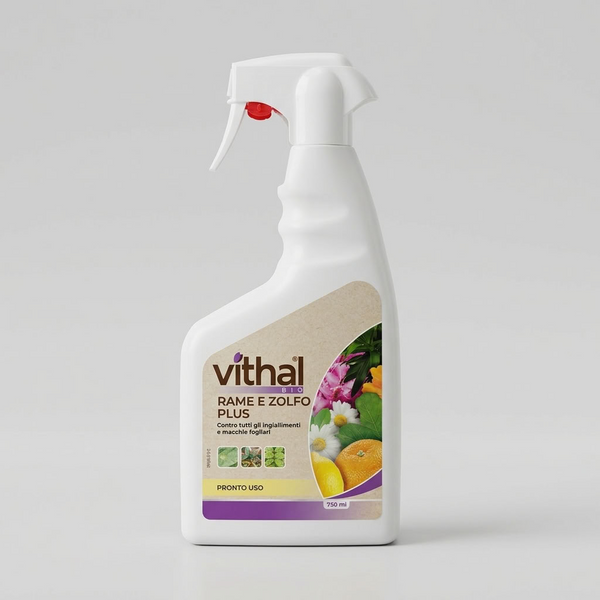Rame e Zolfo Plus Fungicida Pronto Uso 750 ml Vithal Bio