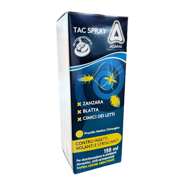 Tac Spray Autosvuotante Ambienti Domestici contro Zanzare Blatte Cimici 150ml Adama