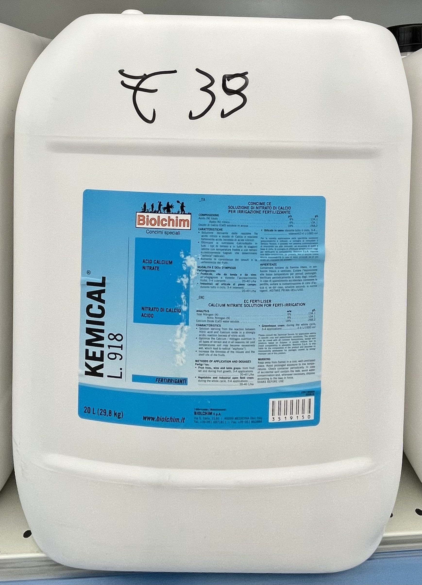 Nitrato di calcio liquido Kemical 20 lt Biolchim