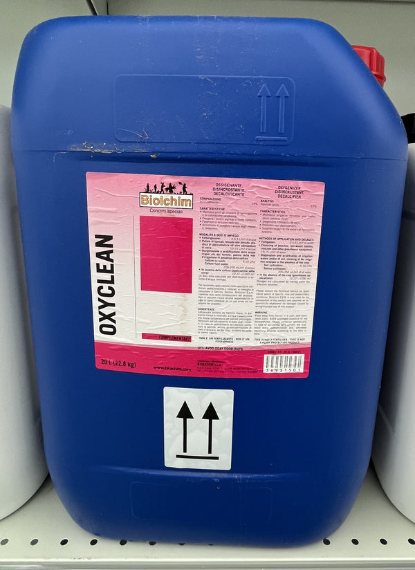 Oxyclean Biolchim - Concime Speciale ossigenante contro muschi, calcare e depositi di ferro negli impianti irrigui
