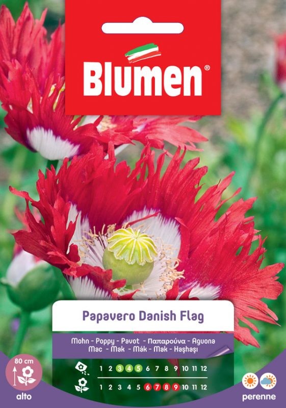 Blumen - Semi - Papavero - Danish - Flag - Busta