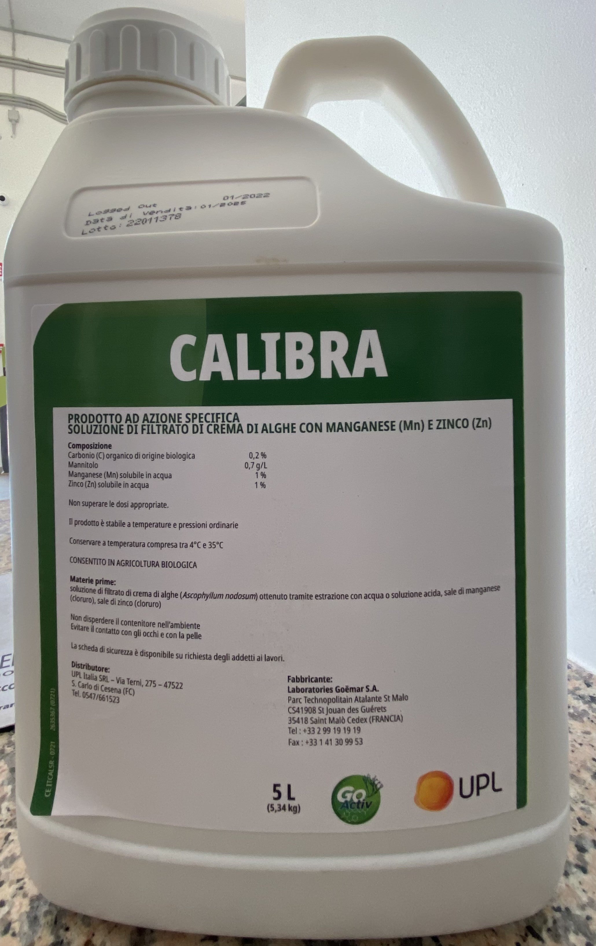 Calibra Upl 5 litri - Biostimolante di carbonio organico di origine biologica, mannitolo, manganese e zinco