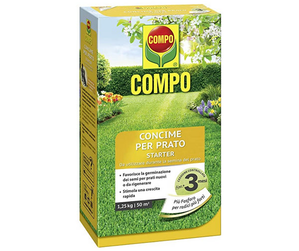 Compo - Concime - Prato - Starter - confezione - 1,25 Kg - 50 m2