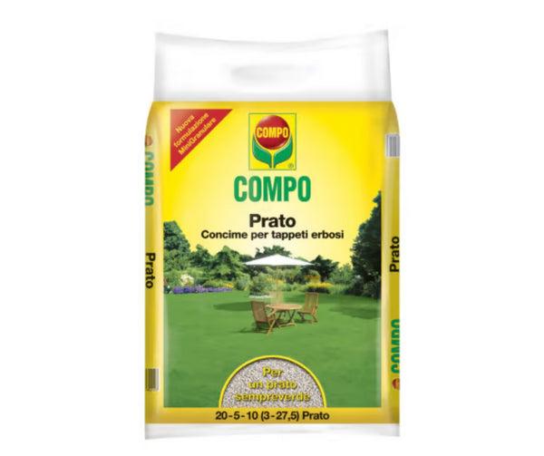 Compo - Concime - Prato - Tappeti - Erbosi - Sempreverde - 20.5.10 - (3.27,5) - Minigranuli - 160 m2 - 5 Kg