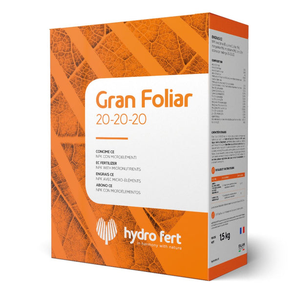 Gran Foliar 20 20 20 1,5 Kg: Nutrizione Completa ed Equilibrata per le Tue Colture