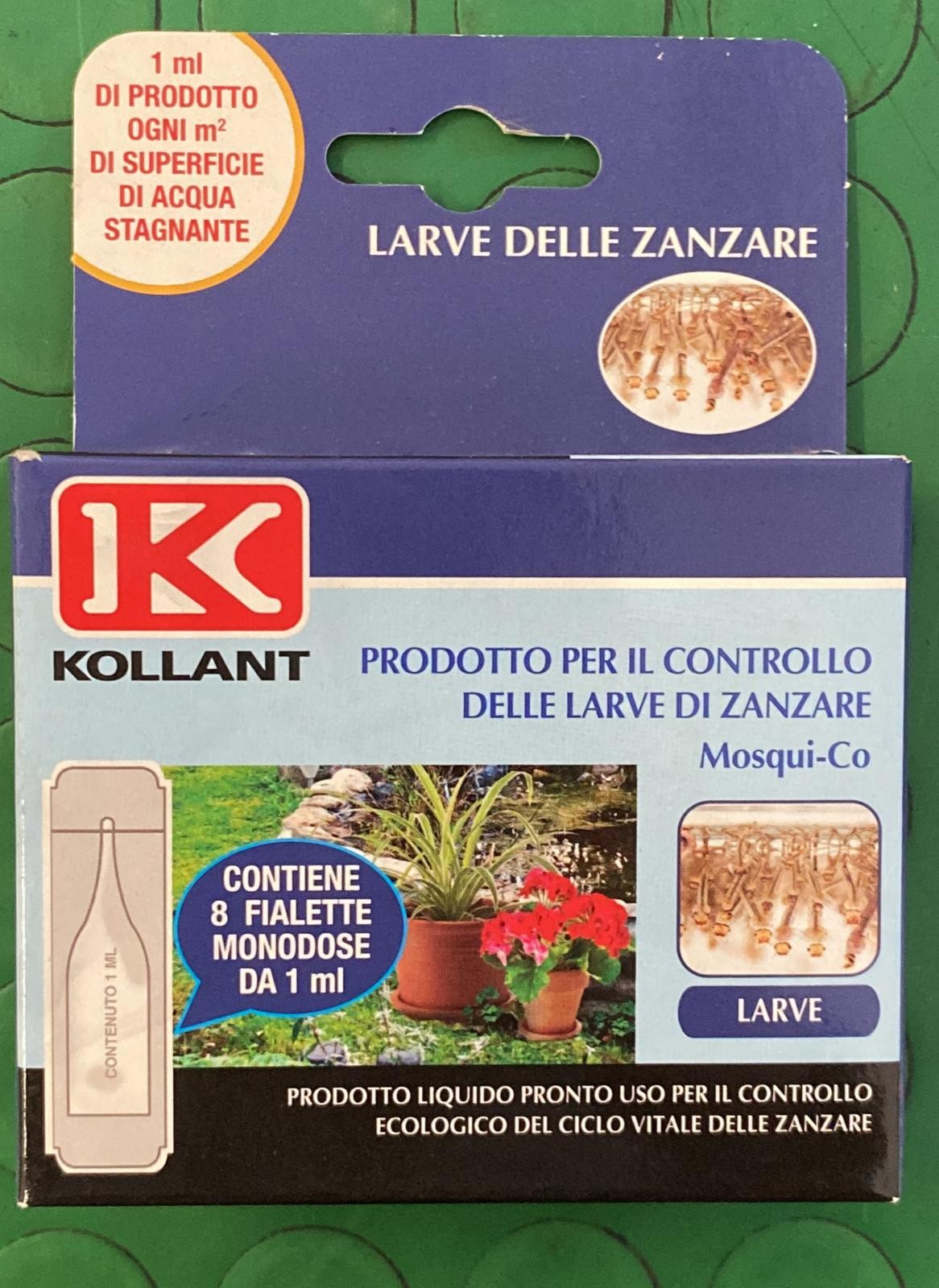 Mosqui co - Kollant - Larve - Zanzare - Liquido - Fialette - Controllo - Ecologico