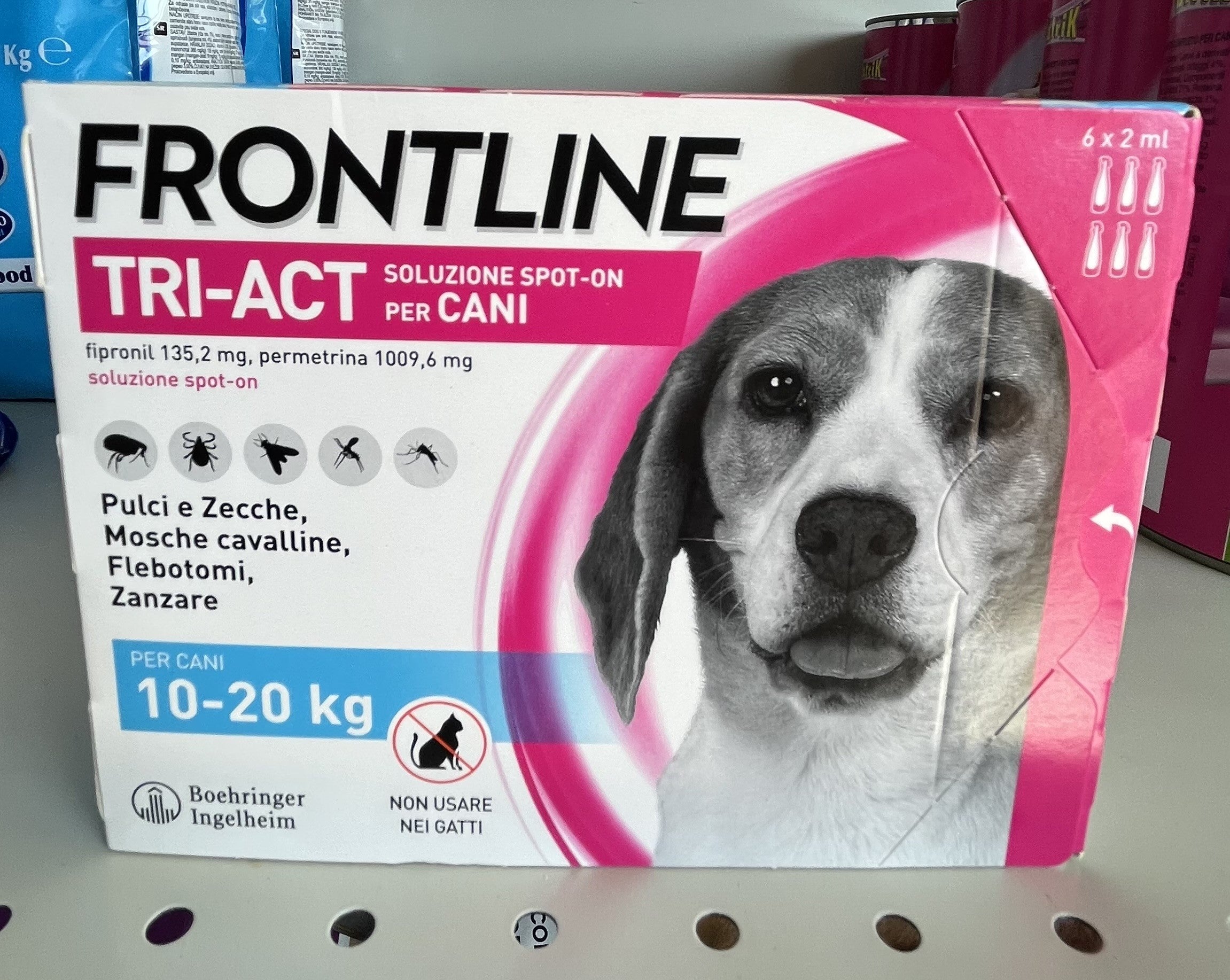 Pets - Frontline - TRI - ACT - Soluzione - Spot - On - Cani - da 10 a 20 Kg - Antiparassitario - 6x2