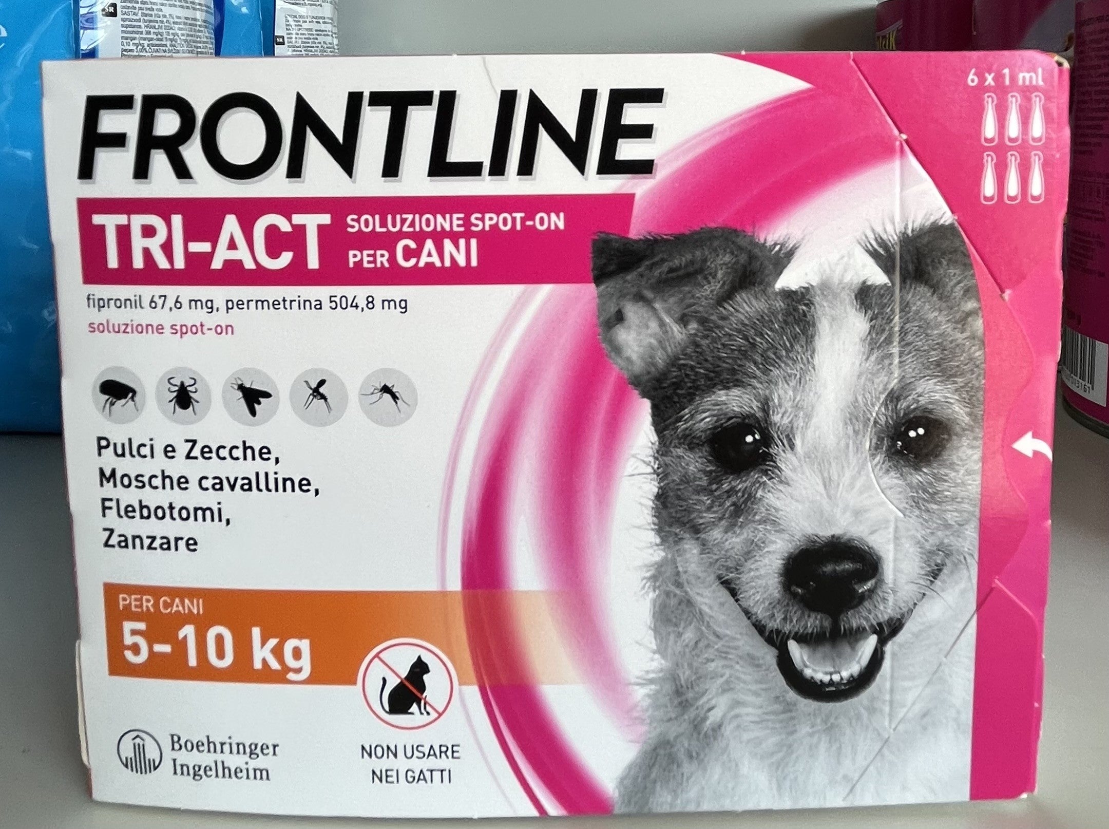 Pets - Frontline - TRI - ACT - Soluzione  - Spot - On - Cani - da 5 a 10 Kg - 6x1 - Antiparassitario