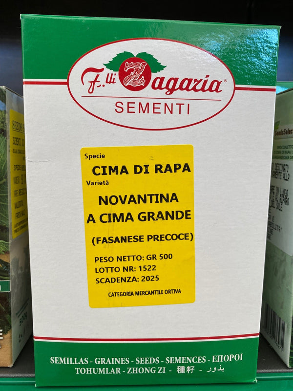 Semi - Sementi - Cima - di - Rapa - Novantina - Cima - Grande - 500 Gr. - Mercantile - Ortiva