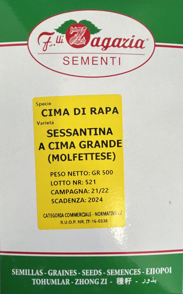 Semi - Sementi - Cima - di - rapa - sessantina - Cima - Grande - Molfettese - Commerciale - Normativa - CE