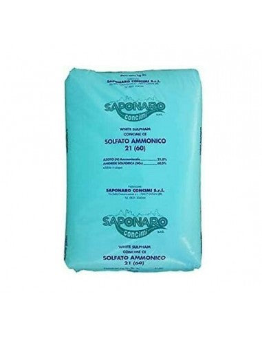 Solfato Ammonico x 25 Kg - Azoto - 21% - Ammoniacale - Zolfo - 60% - Saponaro - Acidificante - Fosforo - Microelementi - 25 Kg